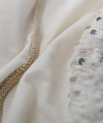 Load image into Gallery viewer, Menara Handmade 40x170 Linen Boho Table Runner Silver Sequins
