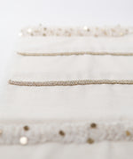 Load image into Gallery viewer, Menara Handmade 40x170 Linen Boho Table Runner Gold Sequins
