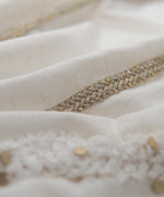 Load image into Gallery viewer, Menara Handmade 40x170 Linen Boho Table Runner Gold Sequins
