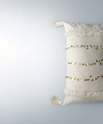 Load image into Gallery viewer, Menara Handmade 40x60 Gold Sequins Linen Boho Pillow Cover
