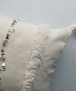 Load image into Gallery viewer, Menara Handmade 40x60 Silver Sequins Linen Boho Pillow Cover
