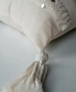 Load image into Gallery viewer, Menara Handmade 50x50 Silver Sequins Linen Boho Pillow Cover
