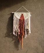 Load image into Gallery viewer, Chellah Handmade Cotton Bohemian Cream Brown Hanging Wall Art
