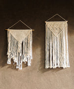 Load image into Gallery viewer, Chellah Handmade Cotton Bohemian Cream Hanging Macrame Wall Art
