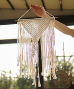 Load image into Gallery viewer, Chellah Handmade Cotton Bohemian Cream Hanging Macrame Wall Art
