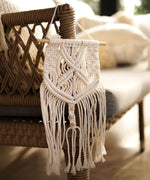 Load image into Gallery viewer, Chellah Handmade Cotton Bohemian Cream Macrame Wall Art
