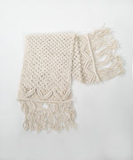 Load image into Gallery viewer, Chellah Macrame Handmade 25x100 Cotton Bohemian Cream Table Runner
