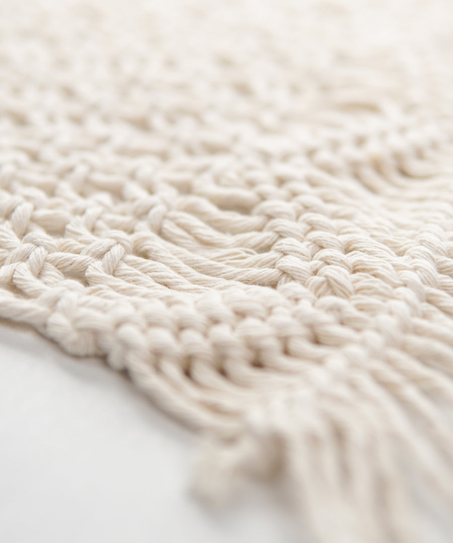 Chellah Macrame Handmade Cream Knitted Placemat