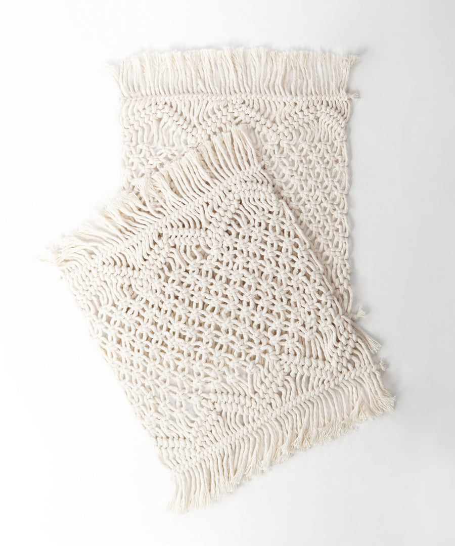 Chellah Macrame Handmade Cream Knitted Placemat