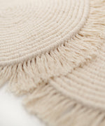 Load image into Gallery viewer, M&#39;Goun Handmade Cotton Cream Fringed Round Placemat
