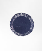 Load image into Gallery viewer, M&#39;Goun Handmade Cotton Navy Blue Fringed Round Placemat
