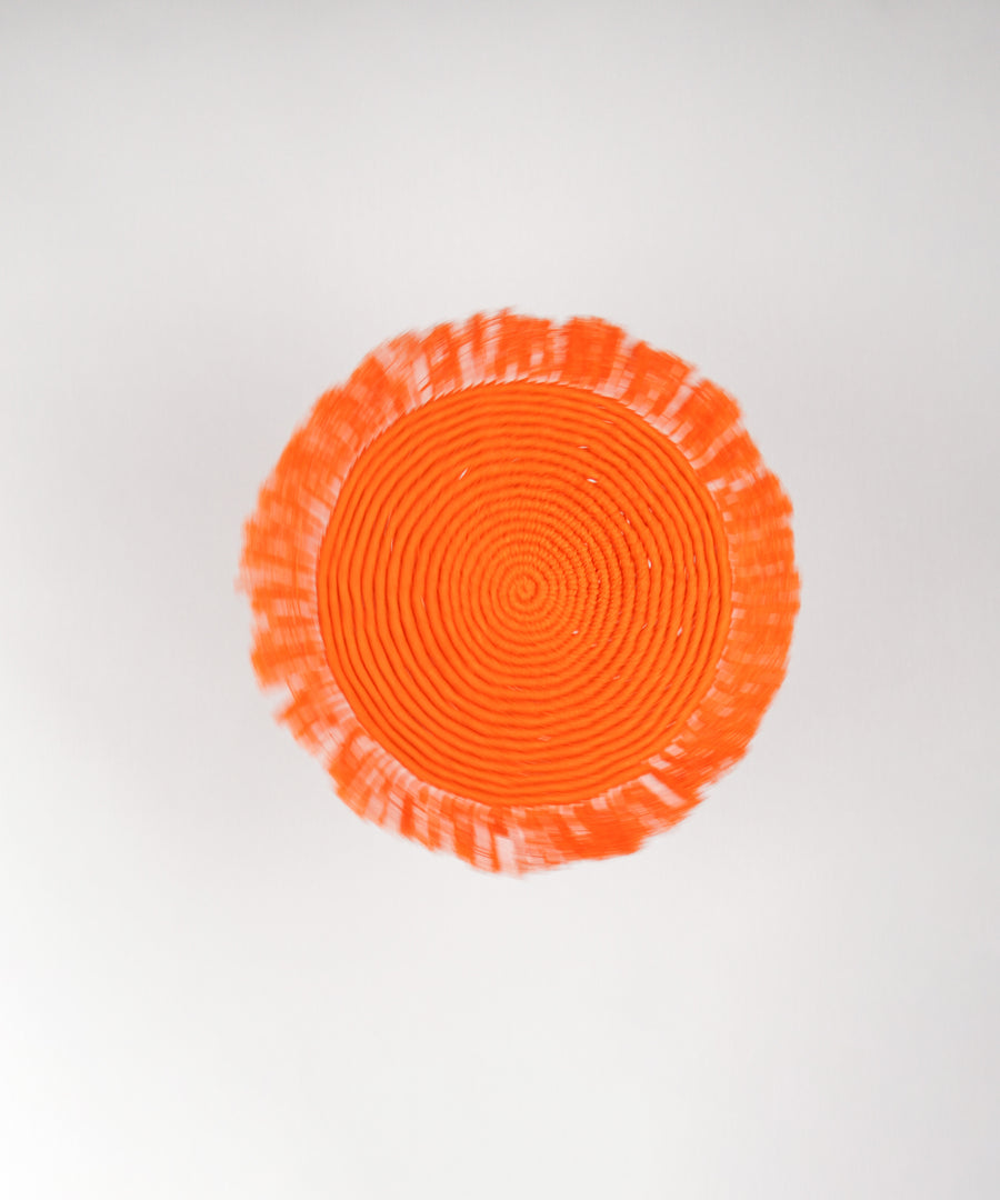 M'Goun Handmade Cotton Orange Fringed Round Placemat