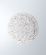 Load image into Gallery viewer, M&#39;Goun Handmade Cotton White Fringed Round Placemat
