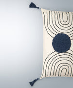 Load image into Gallery viewer, Majorelle Handmade Cotton Navy Blue Geometric Pillow Case
