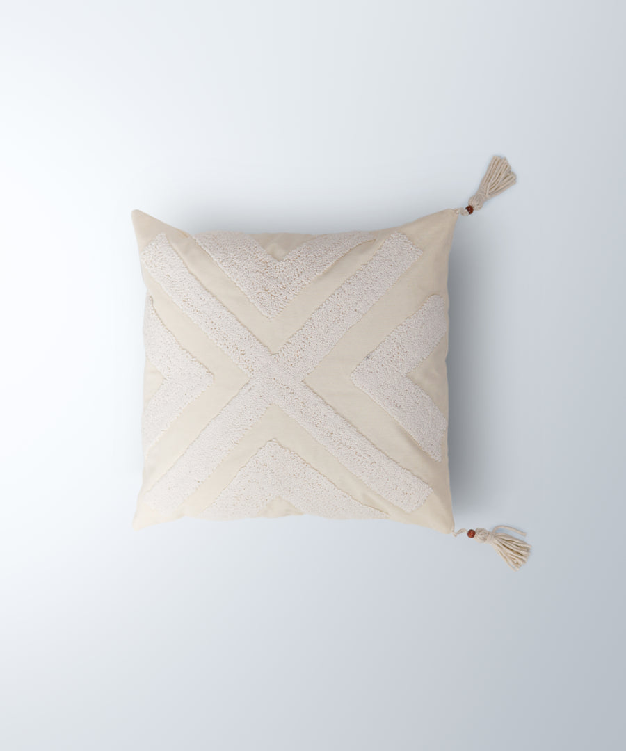 Majorelle Handmade Cotton Cream Square Pillow Case